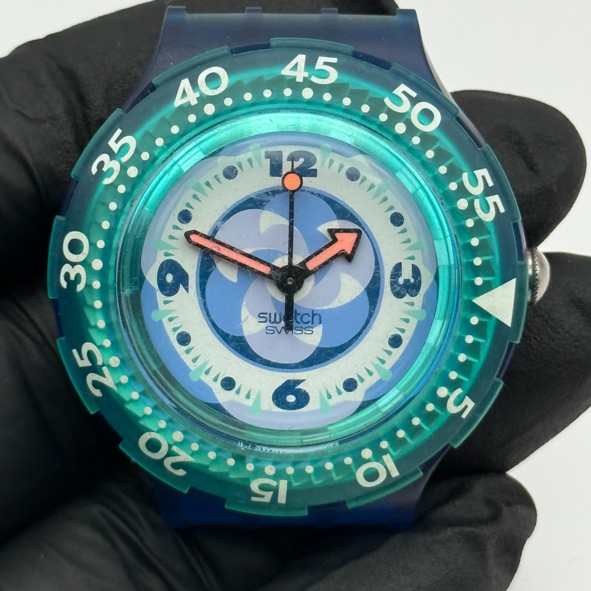 Vintage Swatch Scuba 200 Watch SDN110 Pacific Beach 1994 ETA Quartz 40mm Parts 