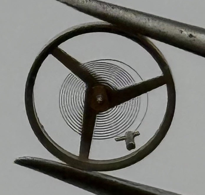 FHF 159 Balance Wheel Complete And Spring 3-10''' 190 M Watch Movement Parts NOS