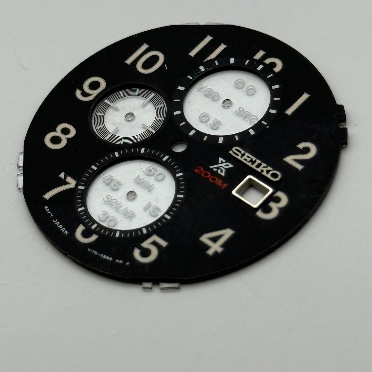 Seiko V176-0BB8 Watch Dial Solar Chronograph 200M Spare Parts Repair 33.1mm