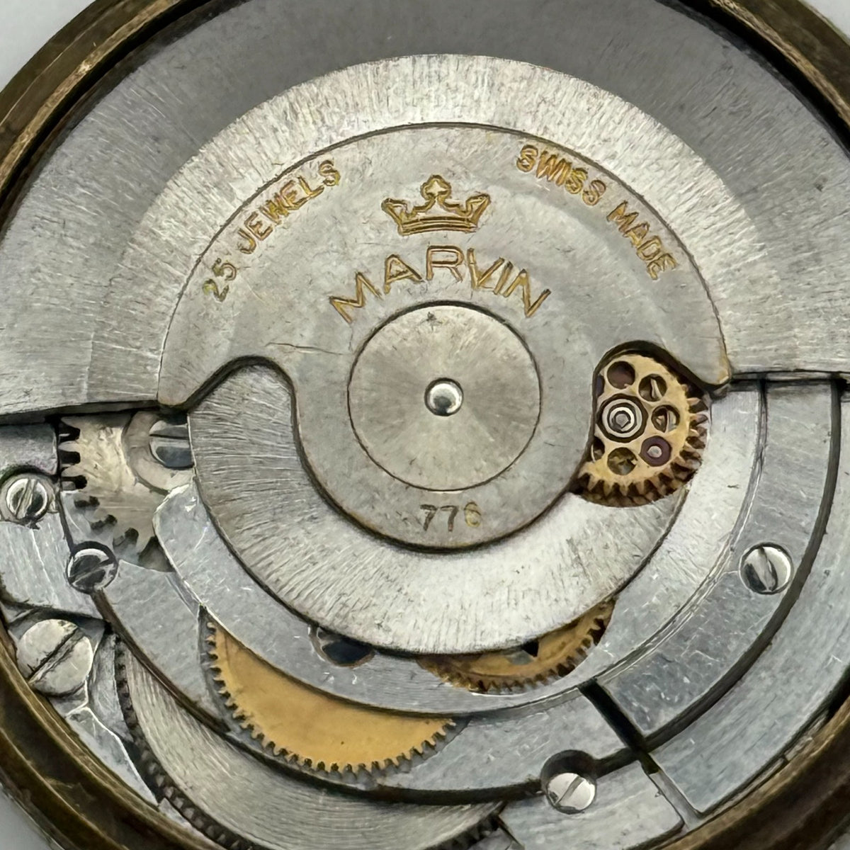 Marvin 776 Watch Movement 25 Jewels Date Automatic Vintage Parts Repair 30.4mm