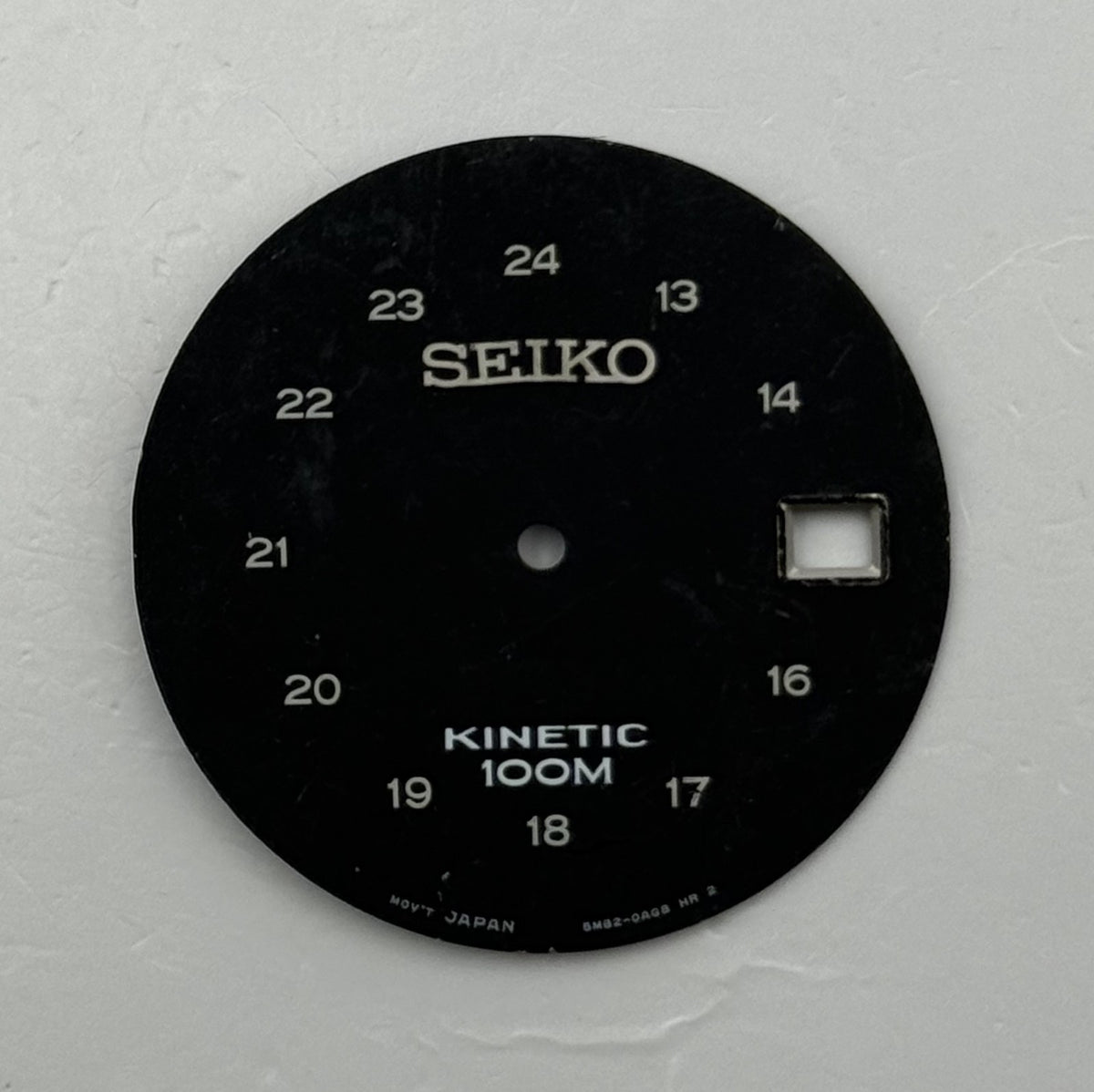 Seiko 5M62-0A09 Watch Dial Kinetic 100M Black Vintage Spare Parts Repair 28.5mm