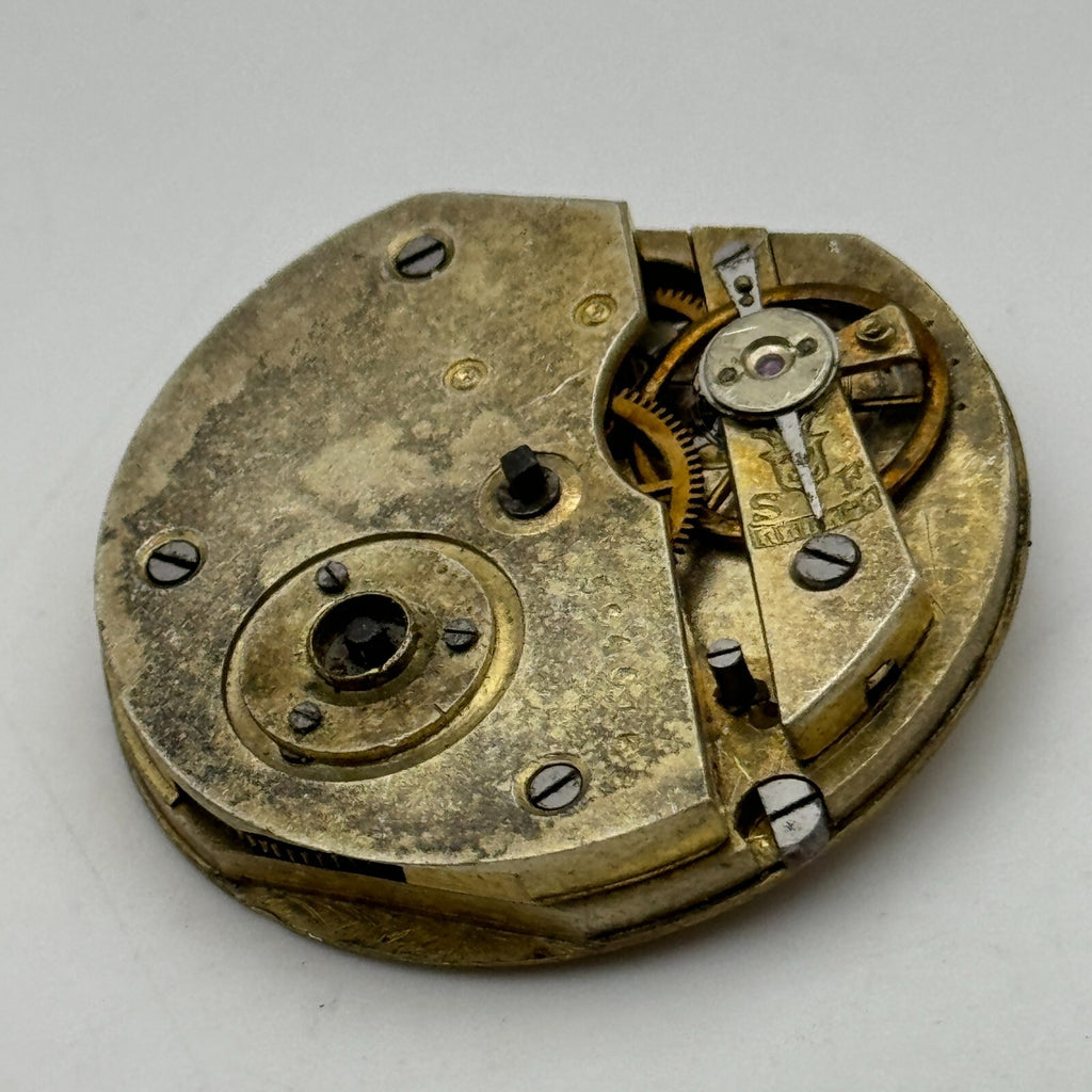 Antique Pocket Watch Movement Key Wound Parts Repair Spares 35.9mm