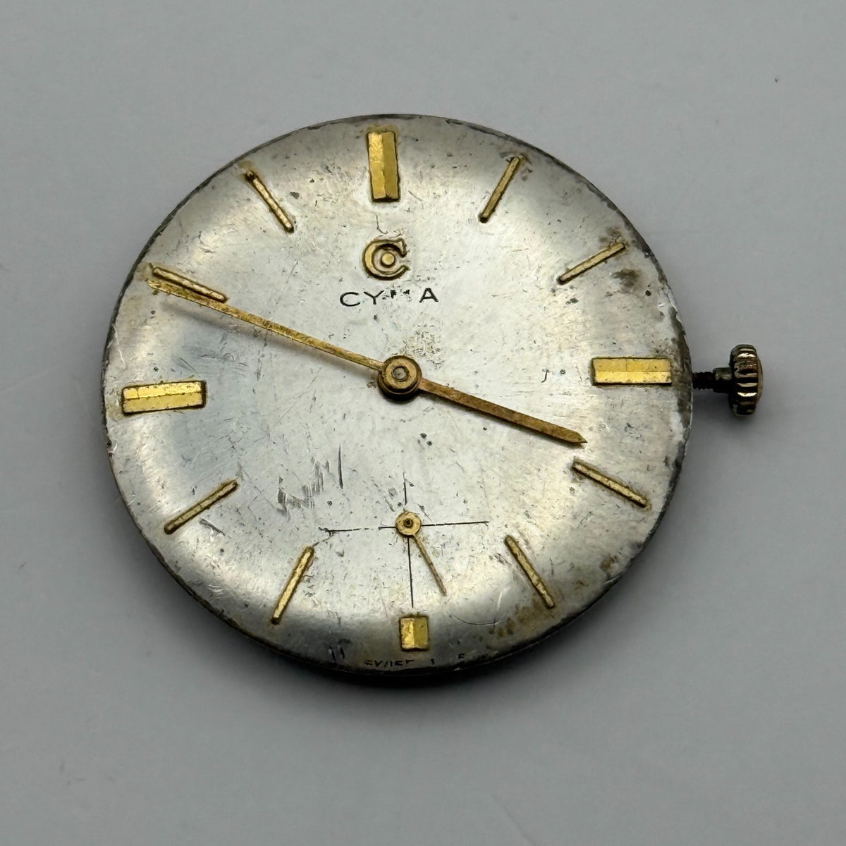 Cyma R.484 Watch Movement Running Tavannes 17 Jewels Swiss Manual Wind Parts