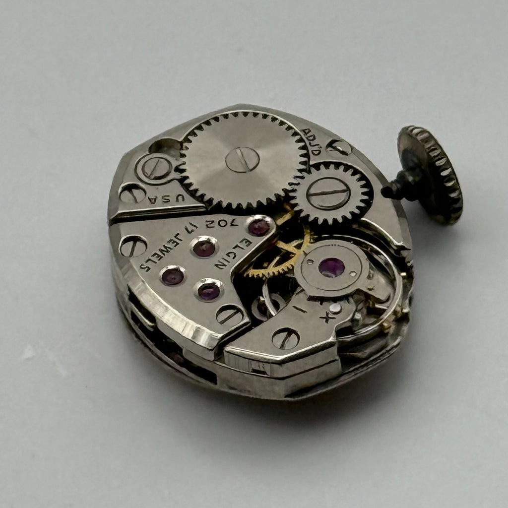 Elgin 702 Watch Movement 17 Jewels American Manual Wind Parts Repair 13.2mm