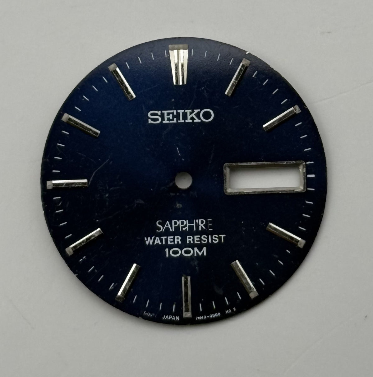 Seiko 7N43-08G8 Watch Dial Sapphire 100M Black Japan Spare Parts Repair 28.4mm