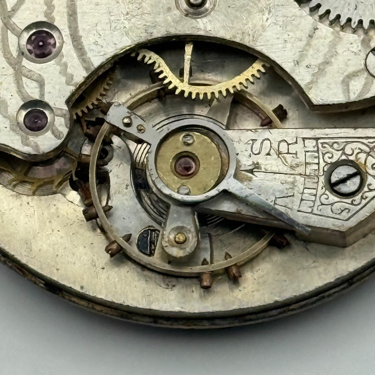 Pocket Watch Movement Open Face Roman Numerals Swiss Sub Seconds Parts 34.8mm