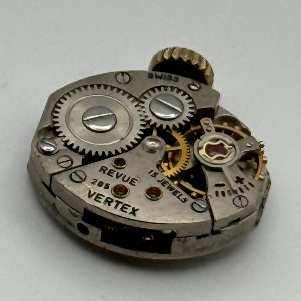 Vertex Revue 205 Watch Movement - Ladies 15 Jewels 15.4m - For Parts / Repair