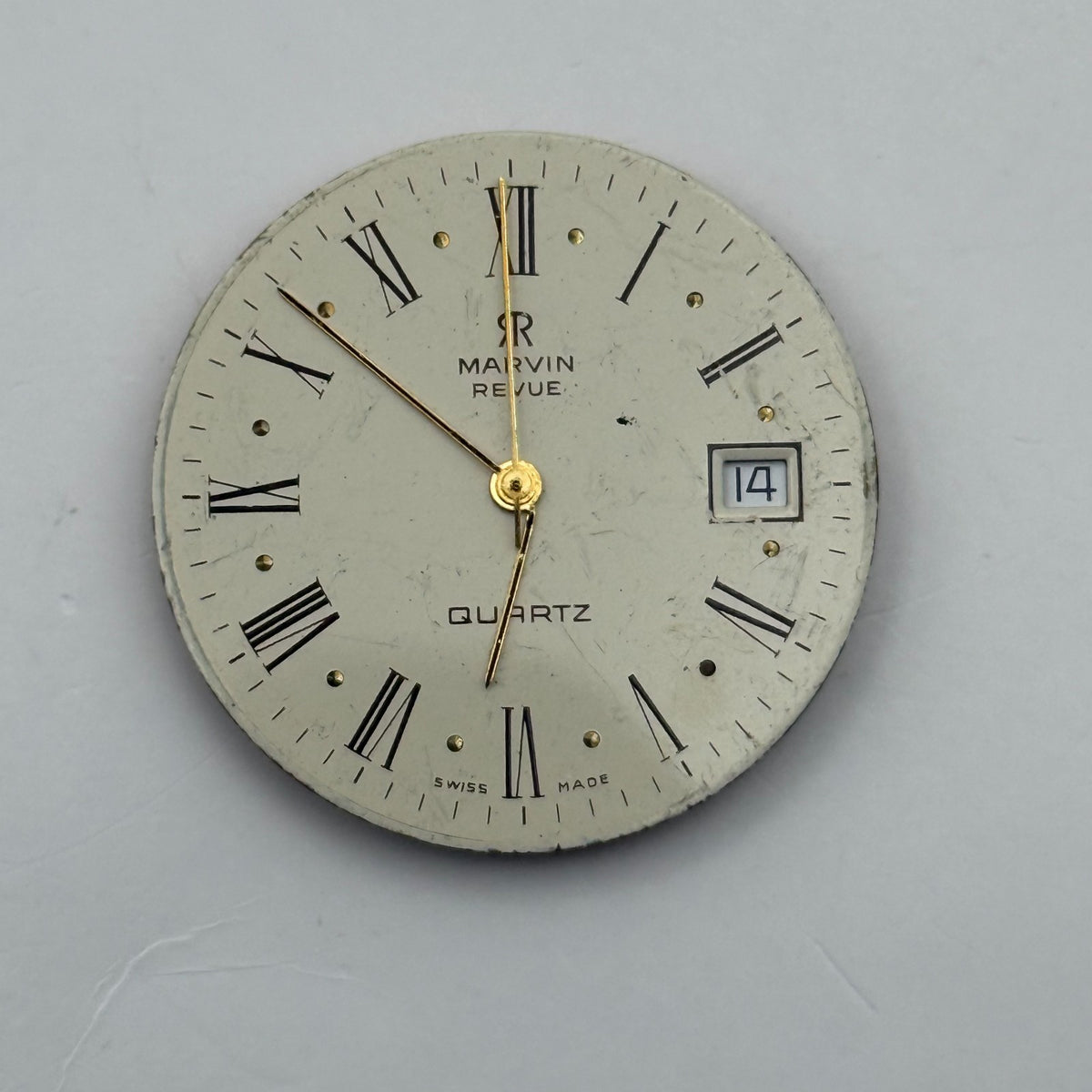 PUW 2501-2531 Watch Movement UNTESTED Quartz Marvin Revue 7J Swiss Parts 26.1mm