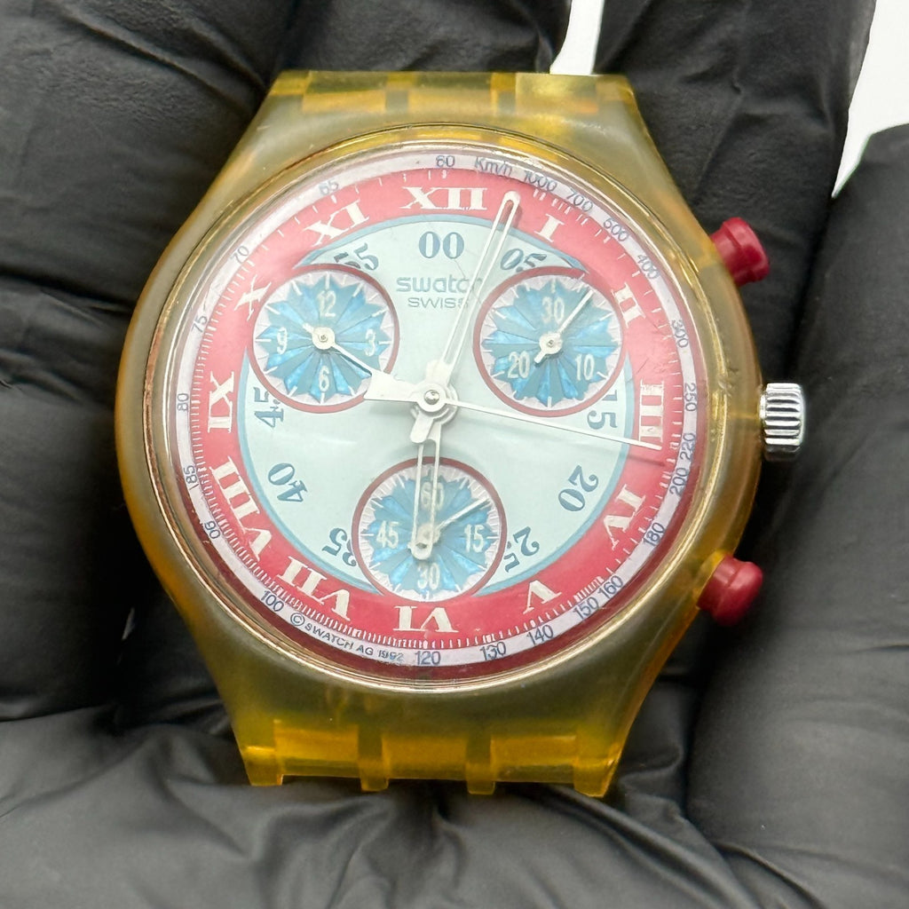 Vintage Swatch Chronograph Watch SCK103 Windmill 1992 Swiss 37mm Parts Repair