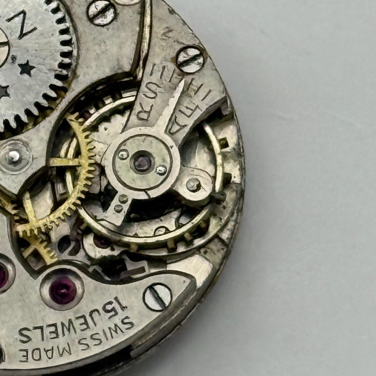 Unidentified Watch Movement Swan 15 Jewels Swiss Manual Wind Parts Repair 19.7mm