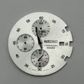 Seiko 7T92-0SE8 Watch Dial Chronograph 100M Silver Japan Spare Parts Repair 31mm