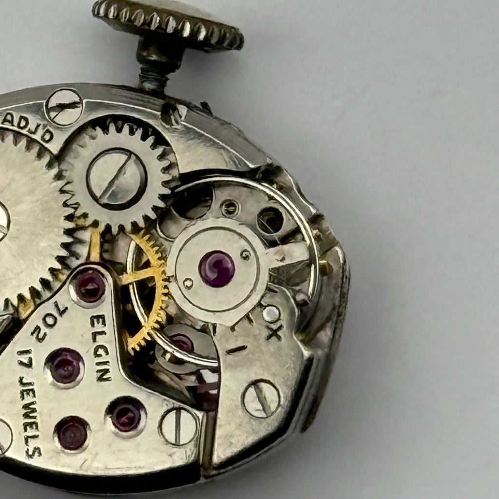 Elgin 702 Watch Movement 17 Jewels American Manual Wind Parts Repair 13.2mm