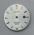Seiko 7N82-0VP8 Watch Dial Sapphire 100M Silver Japan Spare Parts Repair 23.4mm