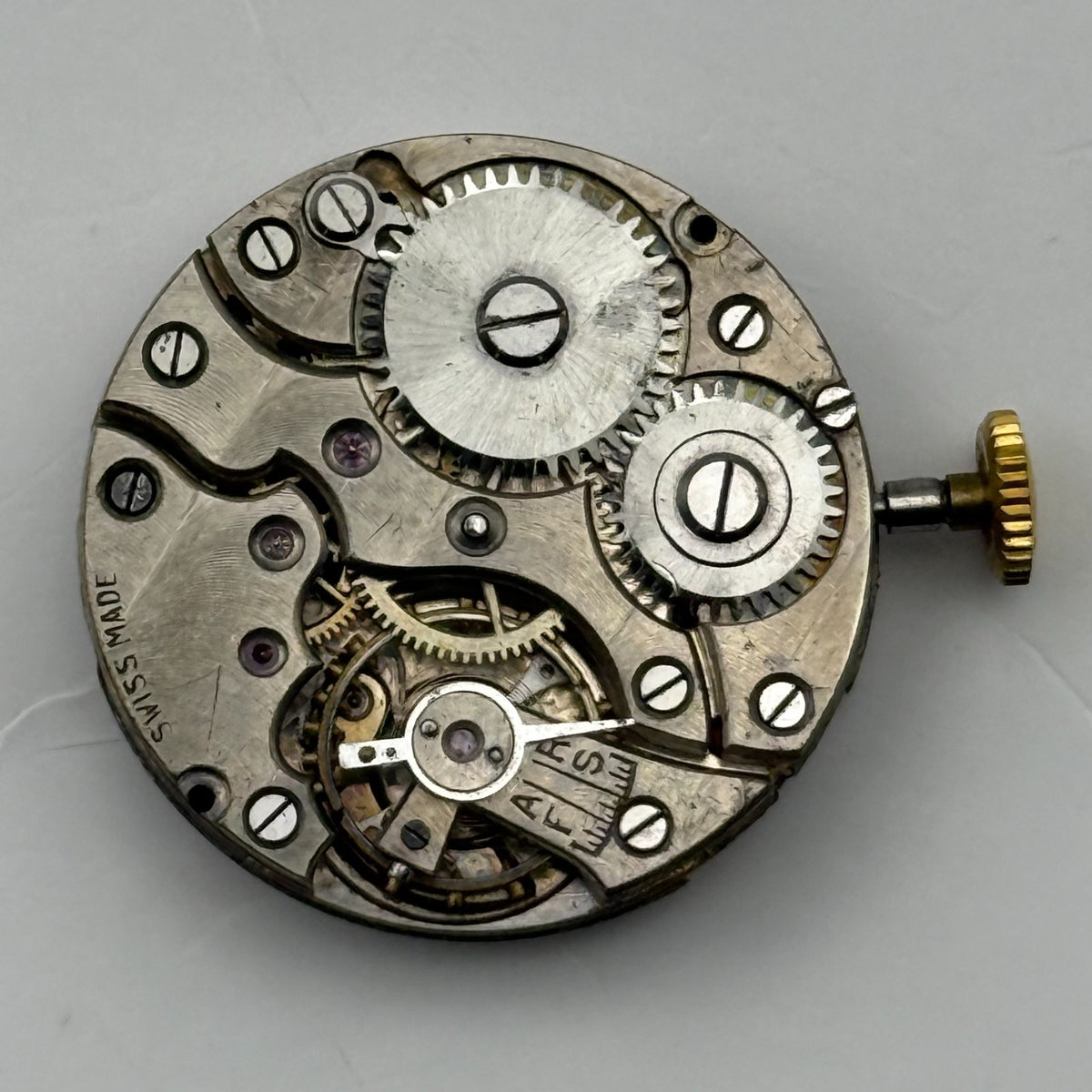 Unidentified Watch Movement Swiss Made Manual Wind Vintage Parts Repair 22.4mm