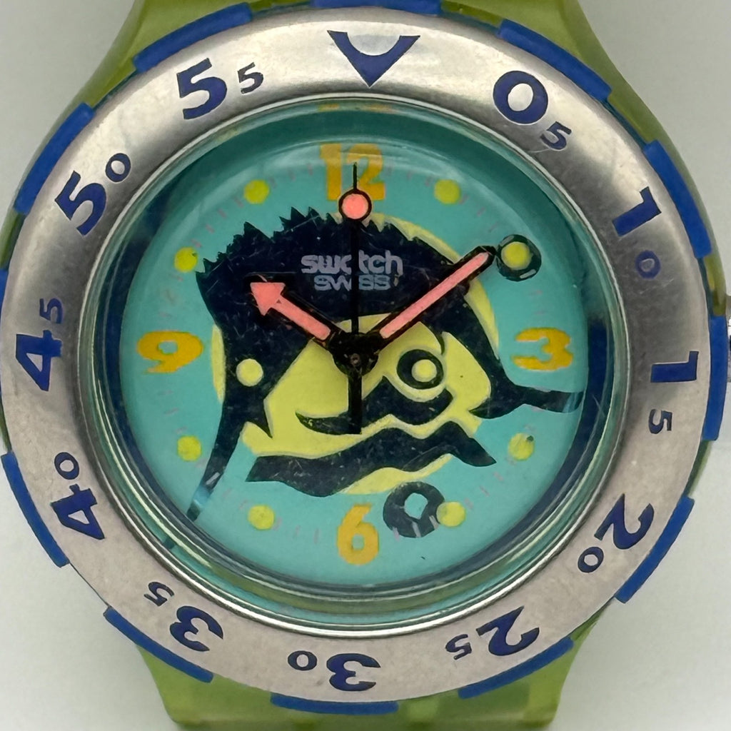 Vintage Swatch Scuba 200 Watch SDG101 Swordfish 1993 ETA Quartz Swiss 40mm Parts