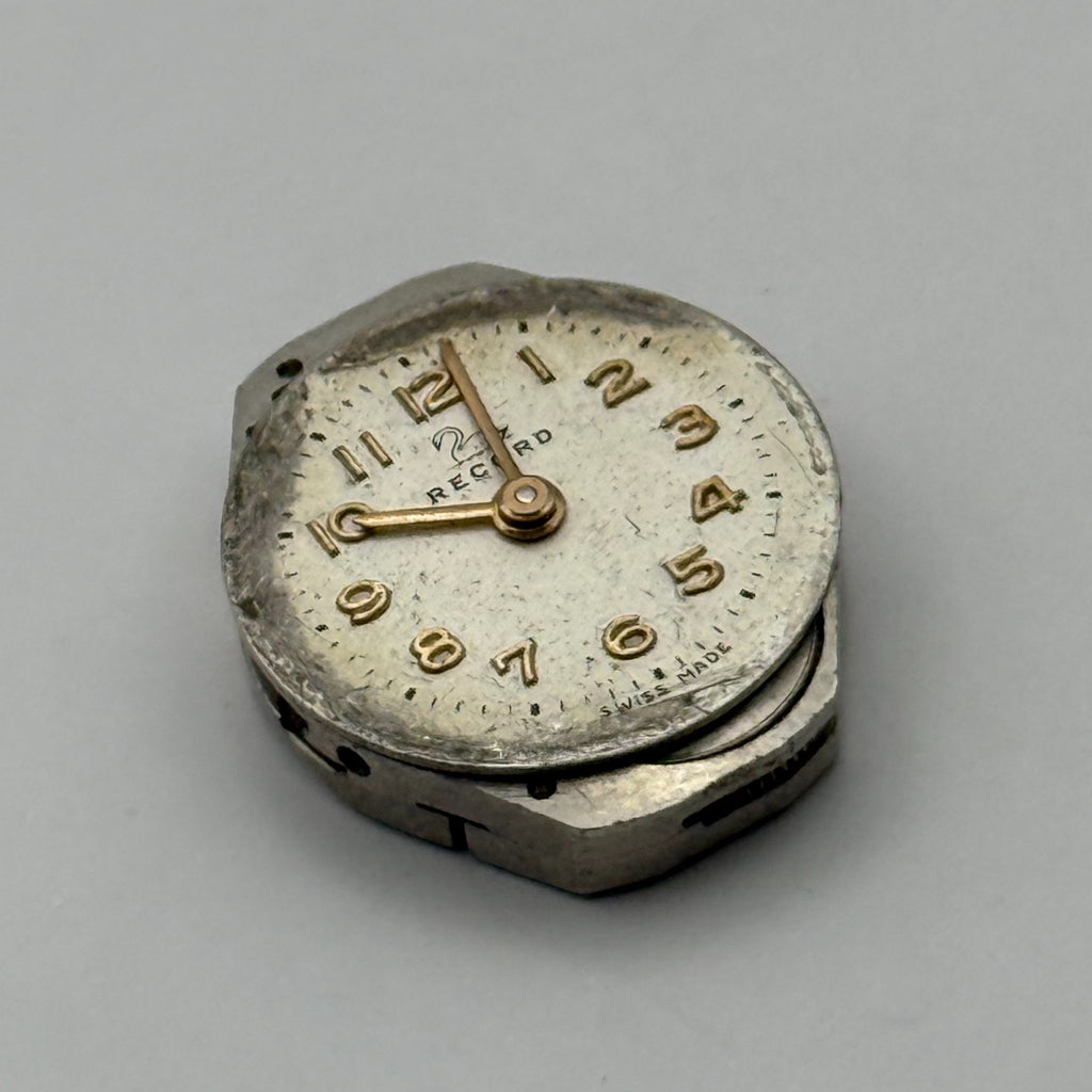 Record 75 Watch Movement Josmar 15 Jewels Swiss Manual Wind Parts Repair 15.2mm