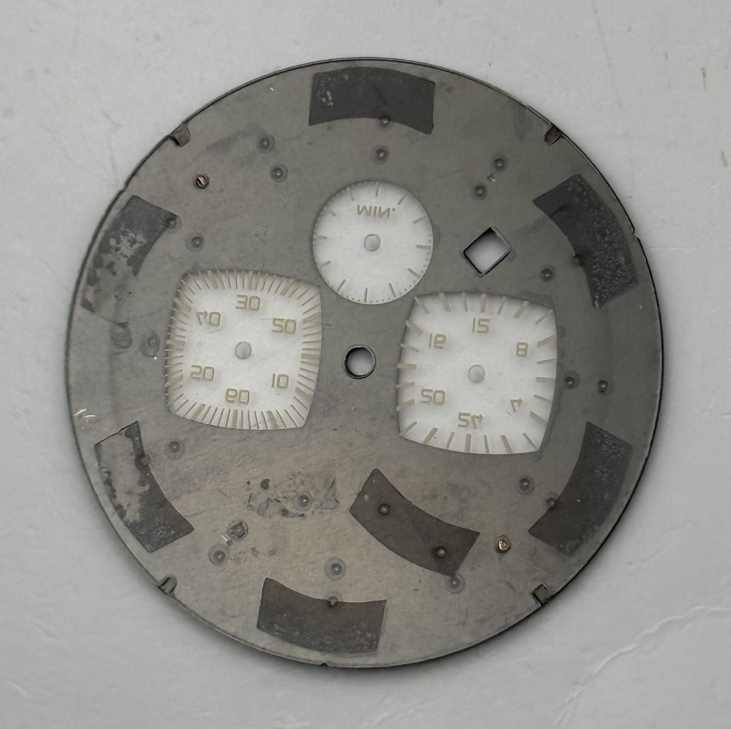 Seiko V175-0ED8 Watch Dial - Solar Chronograph Black - For Spare Parts 36.9mm
