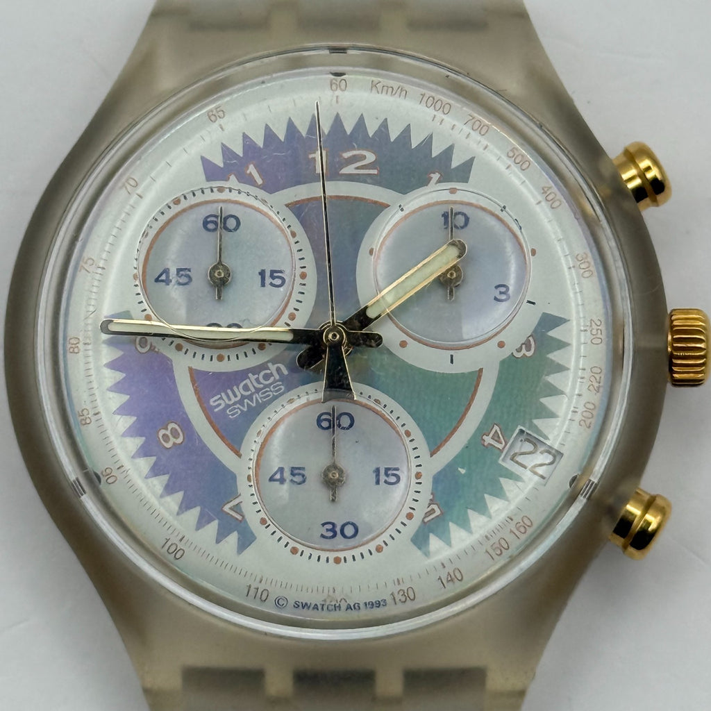 Vintage Swatch Chrono Watch SCK400 Whipped Cream 1993 ETA Quartz 40mm Parts