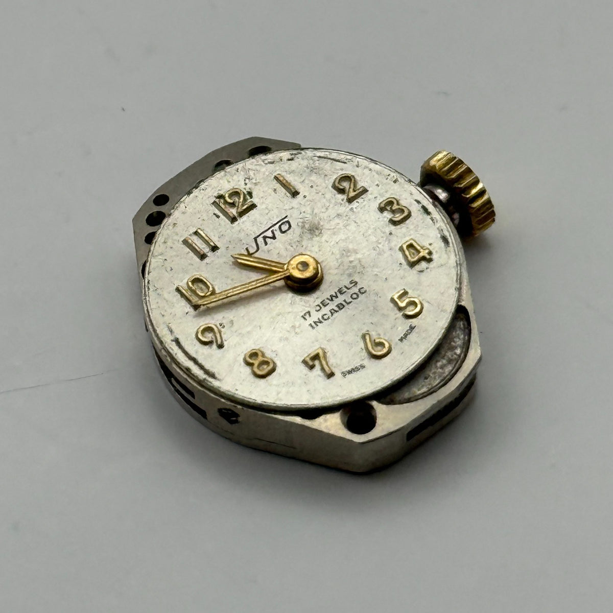 FHF 69-21 Watch Movement Uno 17 Jewels Swiss Manual Wind Parts Repair 15.3mm