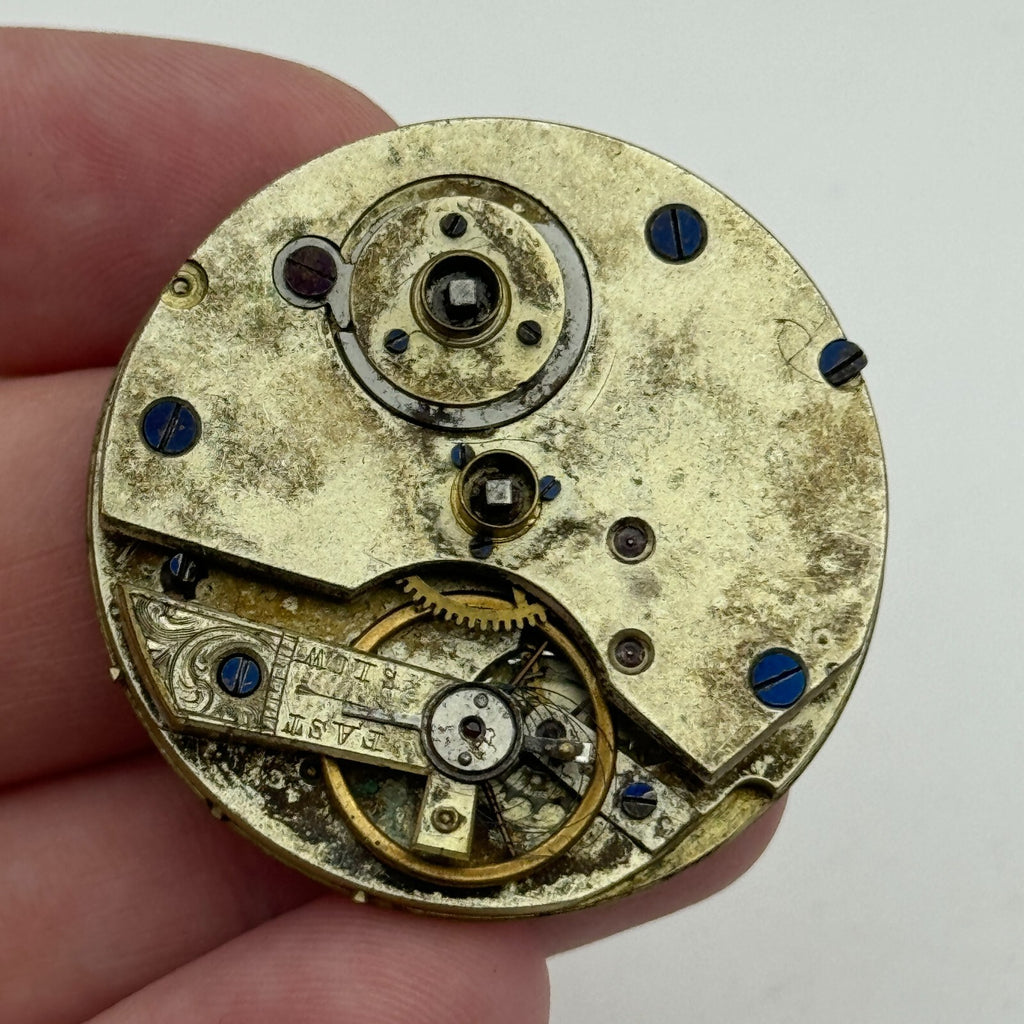 Antique Key Wound Pocket Watch Movement Dial Parts Repair Spares 38.6mm