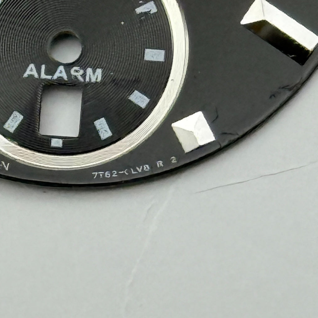Seiko 7T62-0LV8 Watch Dial Chronograph 100M Black Spare Parts Repair 27.4mm
