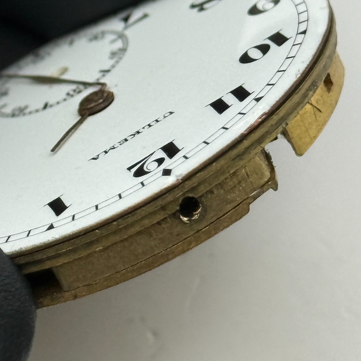 Uilkema Pocket Watch Movement Open Face Sub Seconds Vintage Parts Repair 38.9mm
