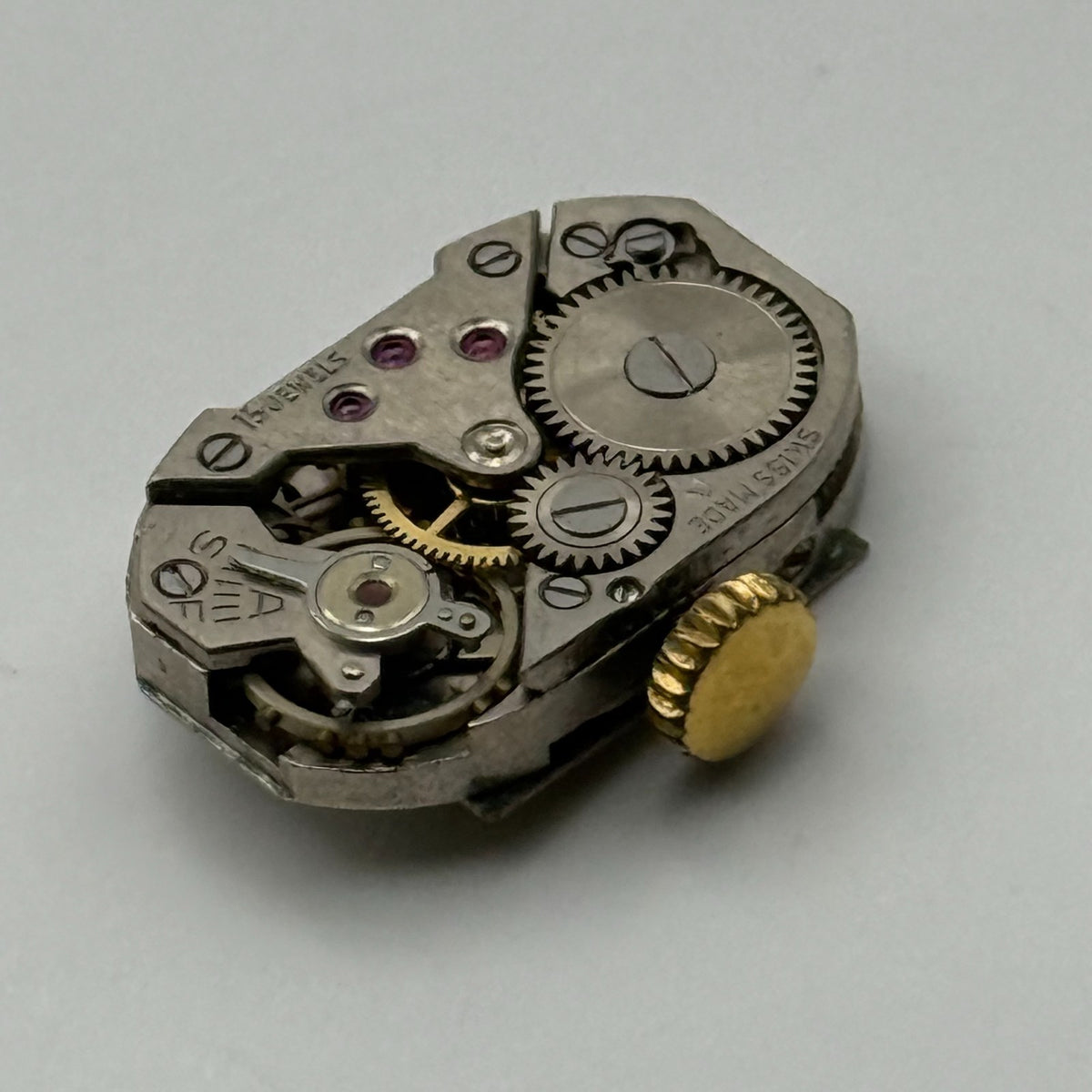 FEF 270 Watch Movement Running Avia 15J Swiss Manual Wind Parts Repair 12.8mm