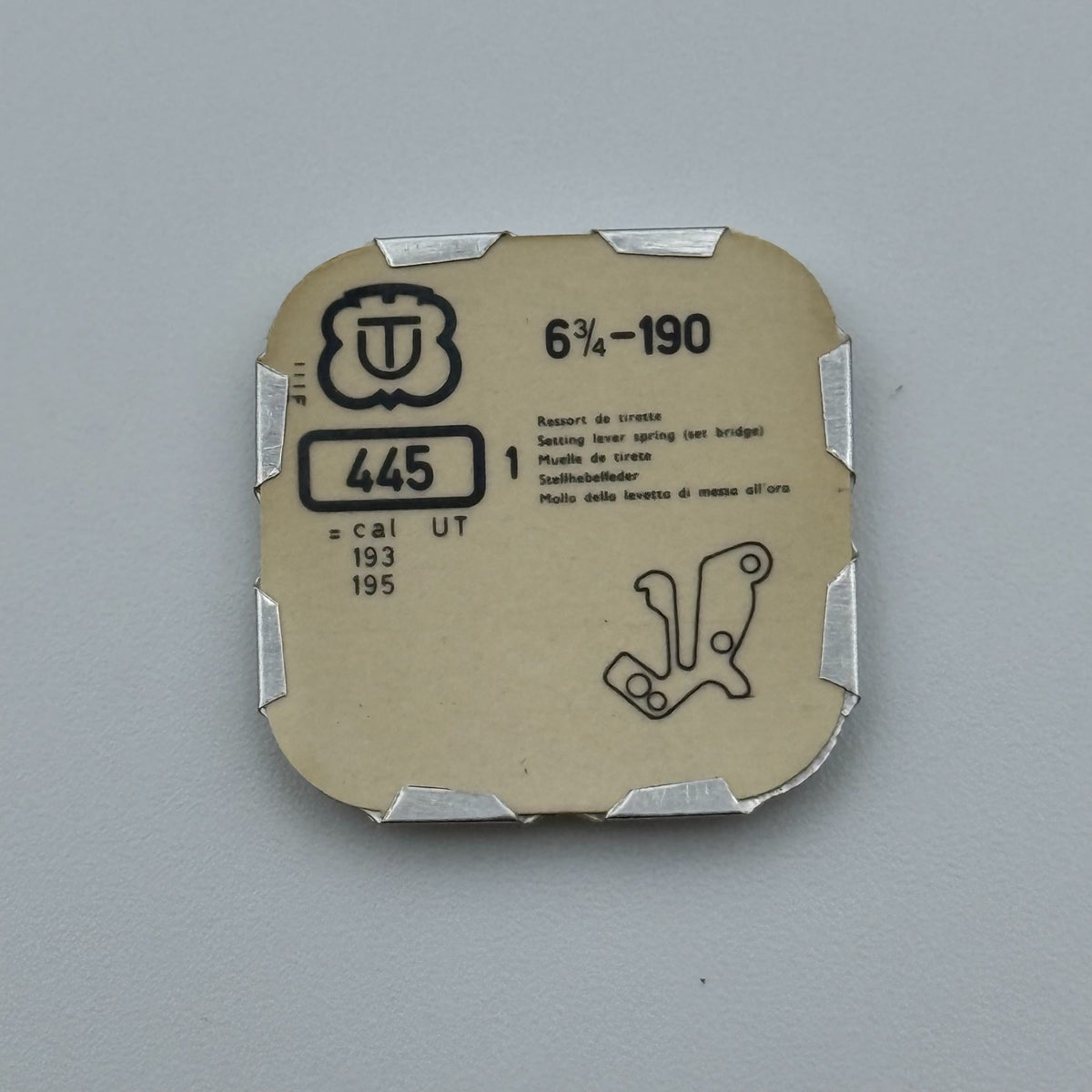 Unitas 190 Setting Lever Spring - 6 3/4 - 445 - New Old Stock - Watch Parts