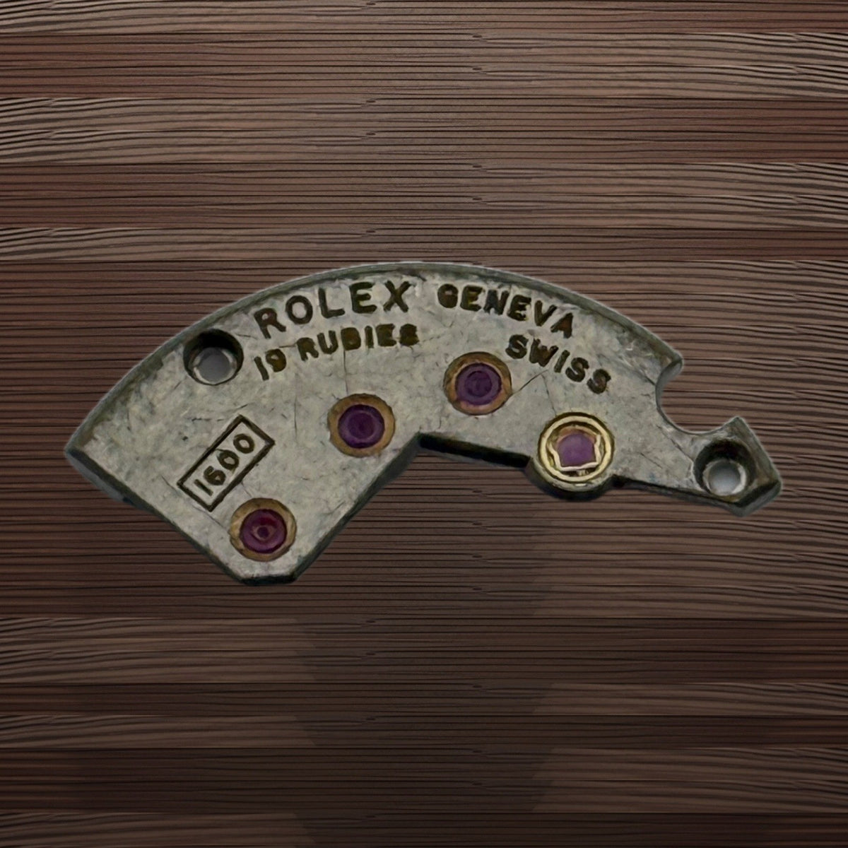Rolex Cal 1600 Watch Movement Bridge Part Geneva 19 Rubies Vintage Parts Repair