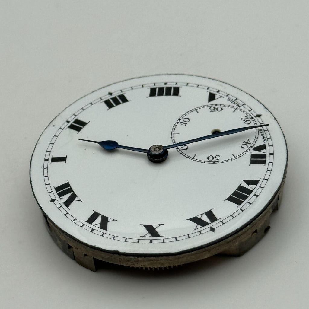 Unidentified Open Face Swiss Balance Ok Pocket Watch Movement Parts 42.5mm