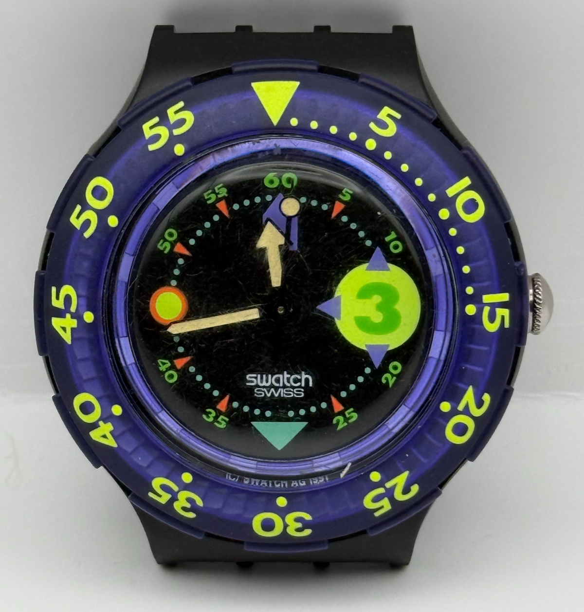 Vintage Swatch Scuba 200 Watch SDB101 Captain Nemo 1991 ETA Quartz 40mm Parts 