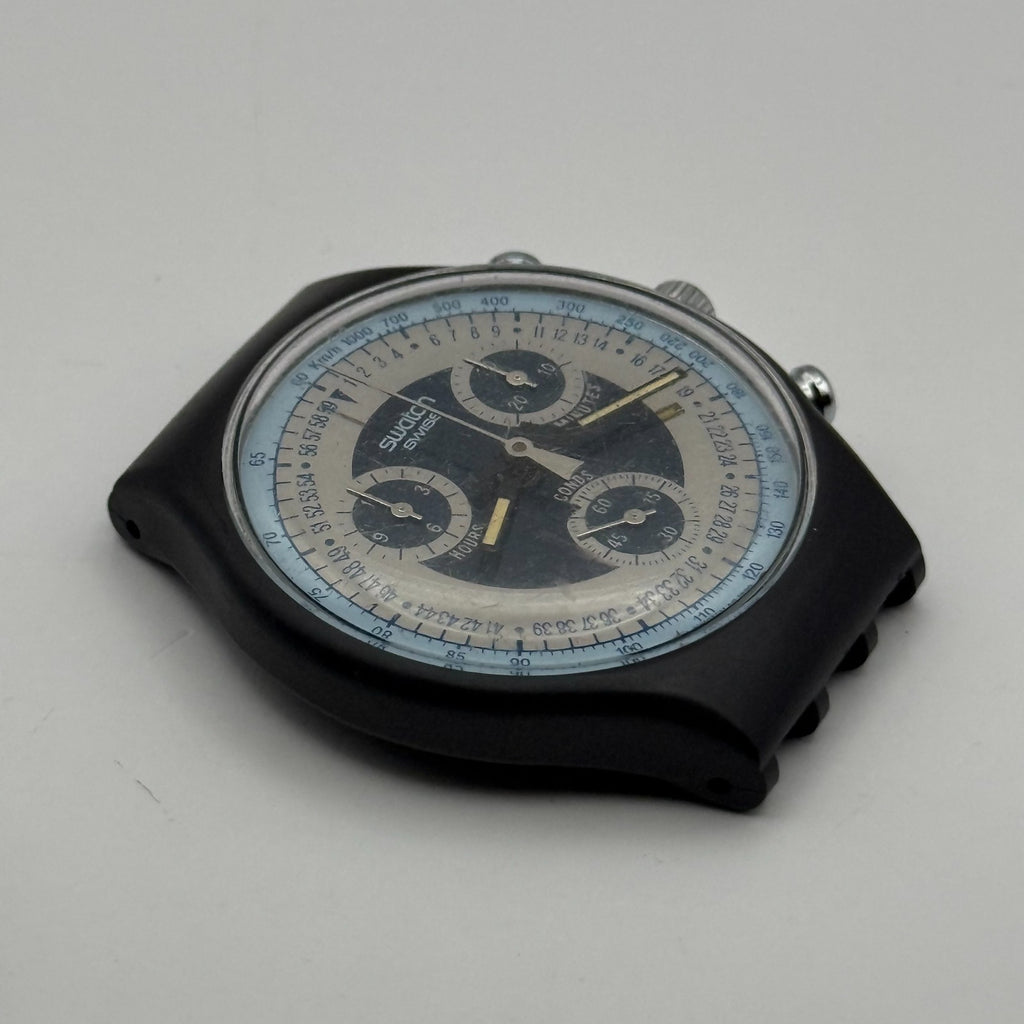 Vintage Swatch Chrono Watch SCN102 Silver Star 1990 ETA Quartz Swiss 40mm Parts 