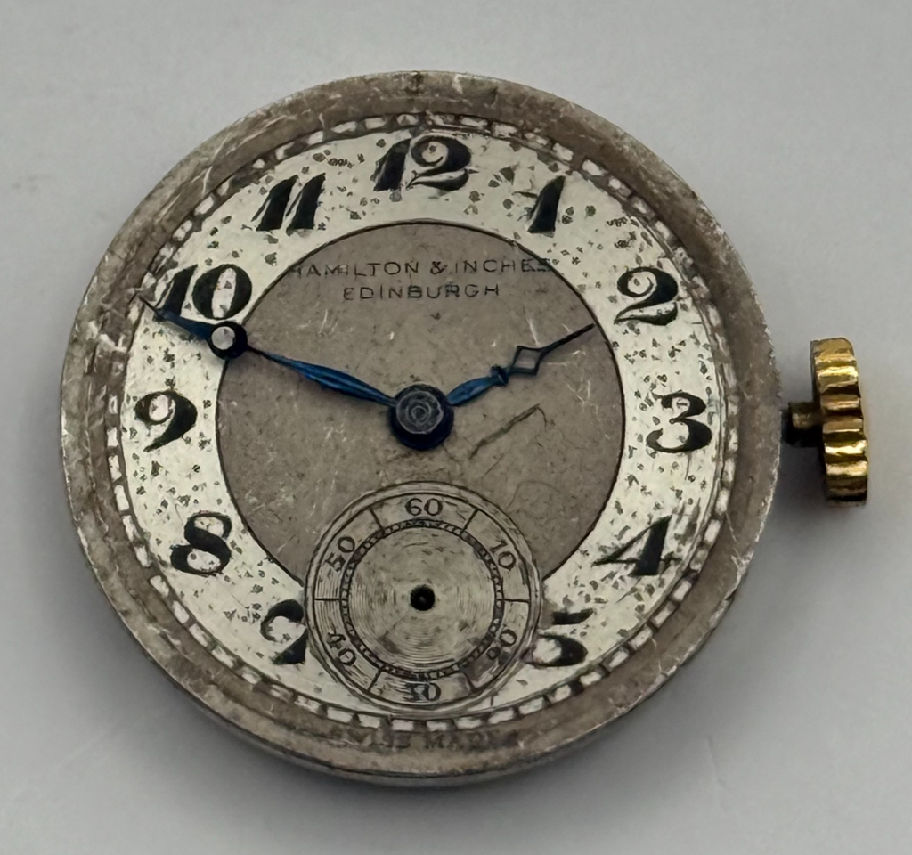 Hamilton & Inches Edinburgh Watch Movement Blue Jewels Sub Seconds Parts 21.9mm