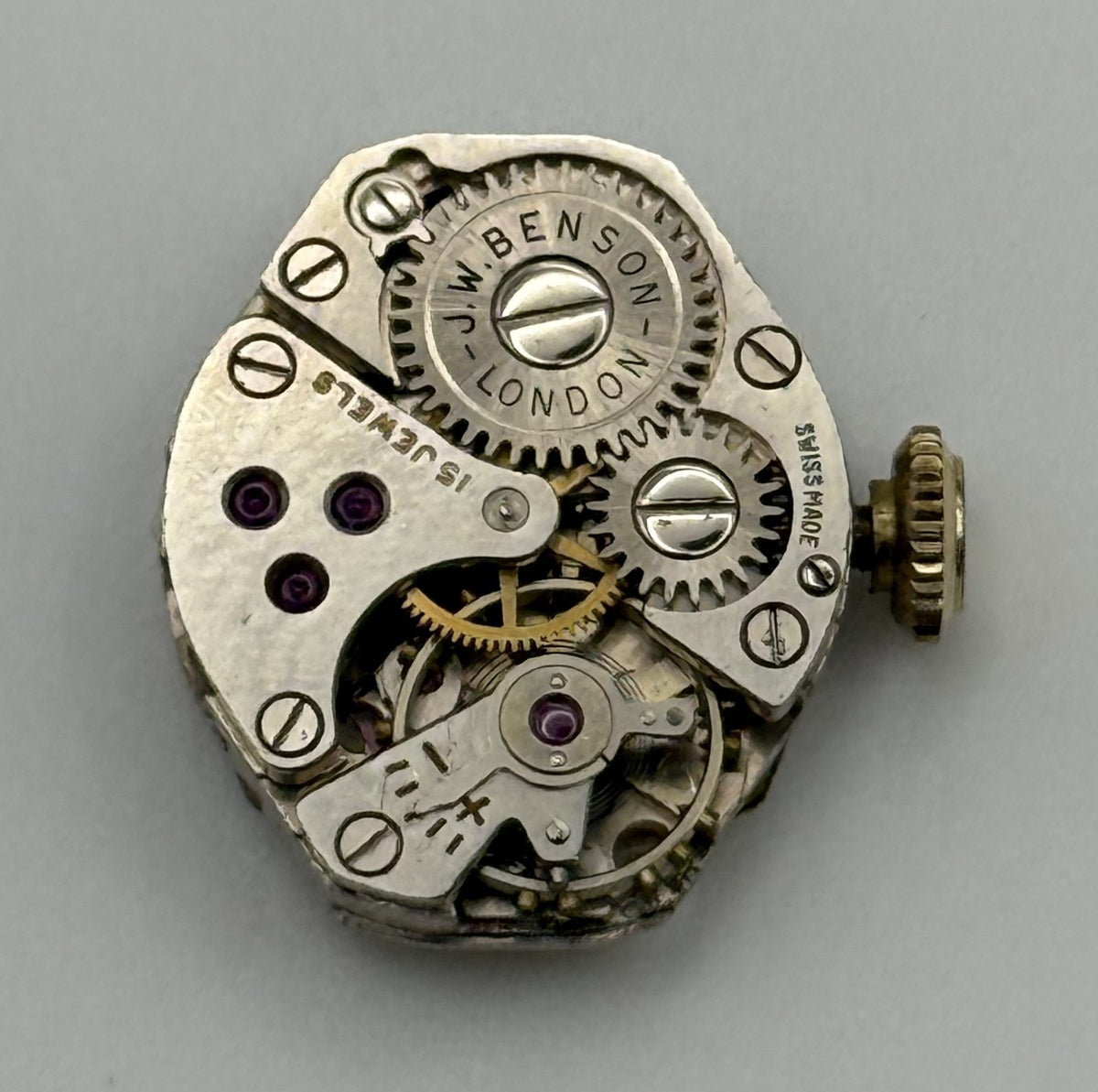 J.W. Benson Ladies Watch Movement - 15 Jewels - For Parts / Repair