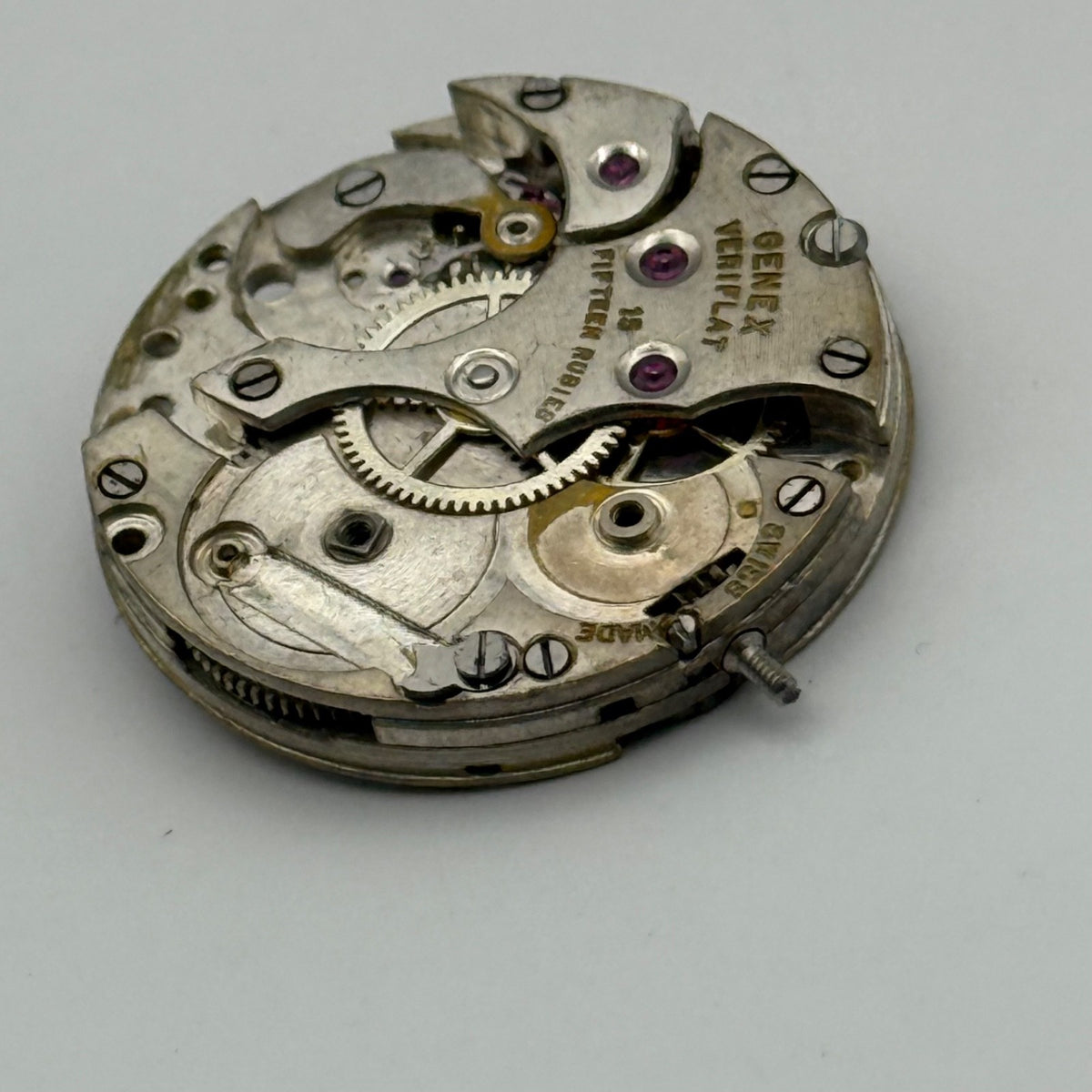 Rolex Genex Veriflat 15 Rubies Watch Movement - For Parts / Repair - 23.6mm