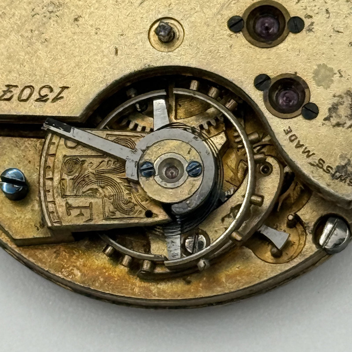English Lever Pocket Watch Movement - Thos Russell Liverpool - Parts/Repair 34mm