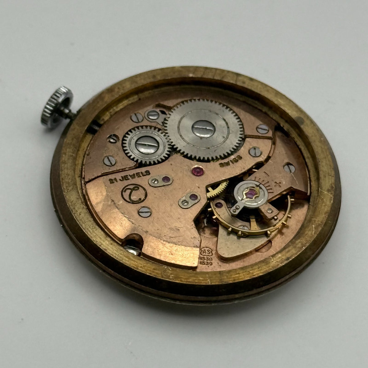 AS 1538 1539 Watch Movement A. Schild 1538 1539 Trebex 15 Jewels Parts 32.5mm