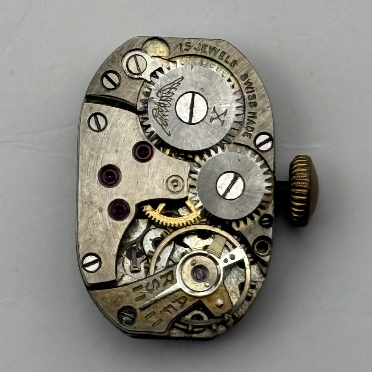 Peseux Watch Movement 15 Jewels Swiss Manual Wind Vintage Parts Repair 12.5mm