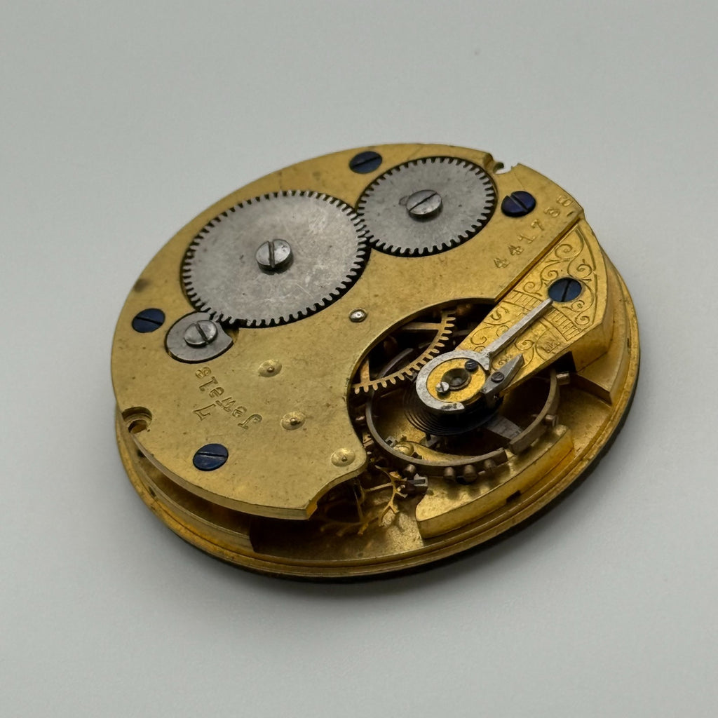 Swiss Lever Pocket Watch Movement - W&E Terry Manchester - Parts / Repair 43.1mm