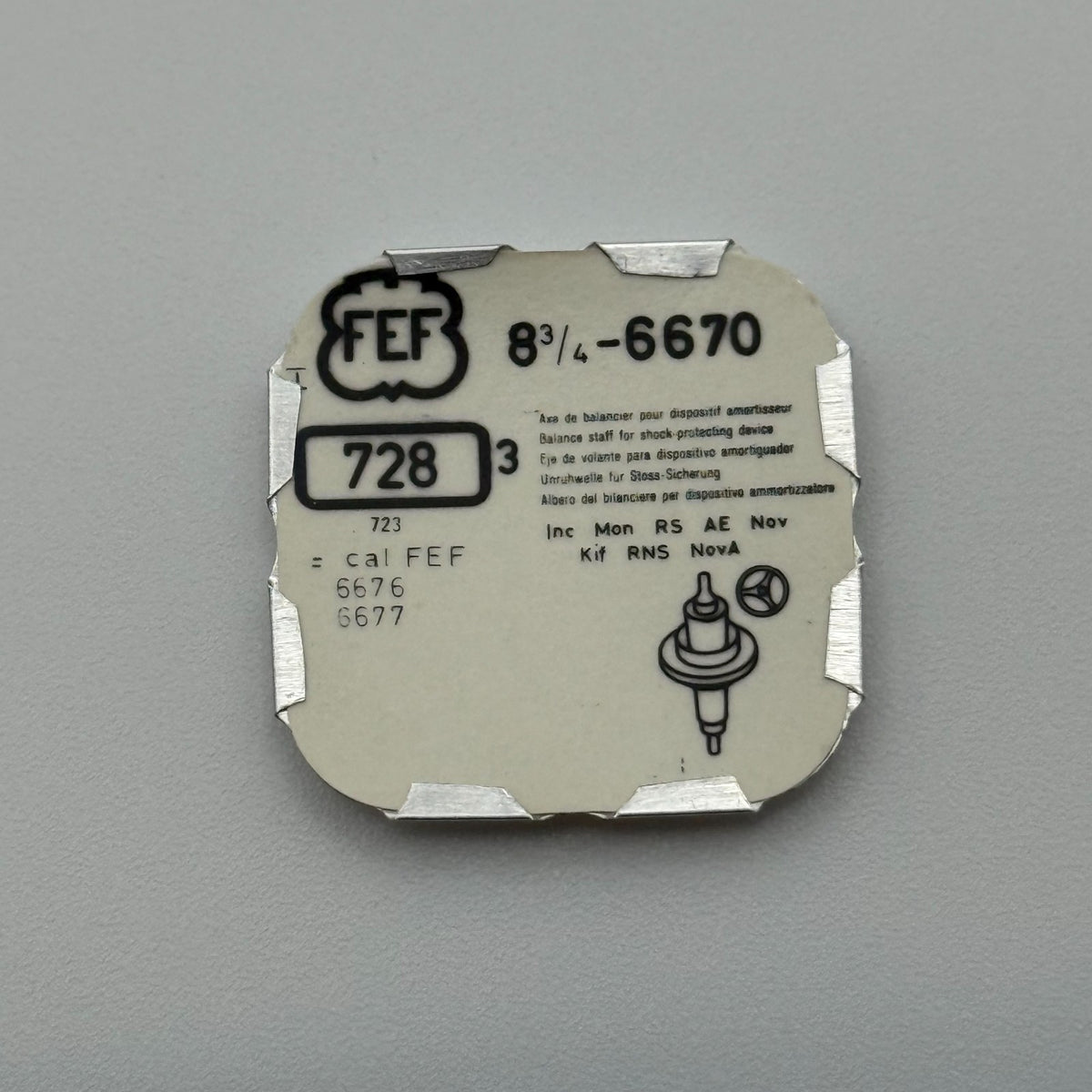 FEF 6670 Balance Staff Pack Of 3 - 8 3/4 - 728 - New Old Stock - Watch Parts
