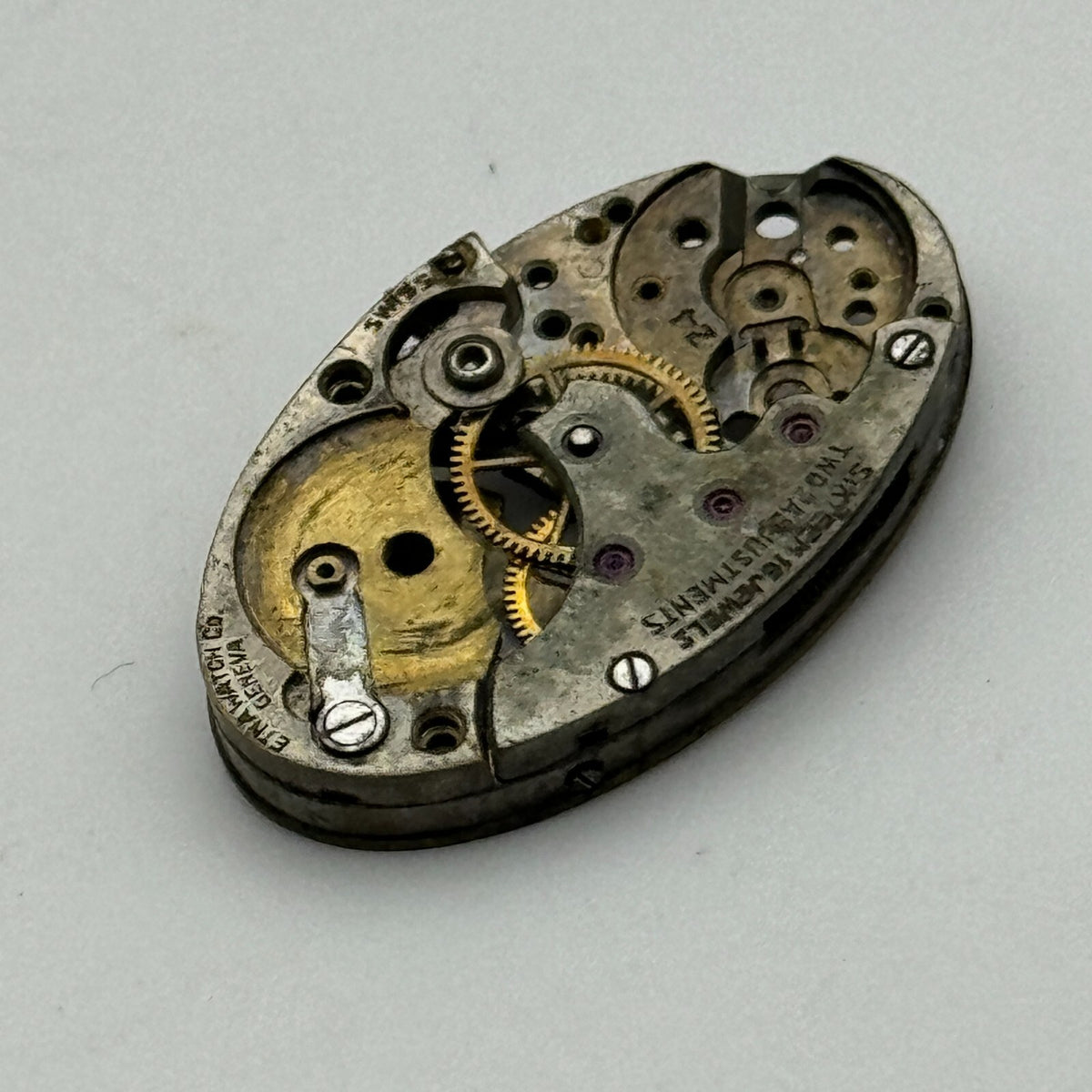 AS 24 Watch Movement A. Schild 24 Etna Incomplete Parts Repair 15.2mm 