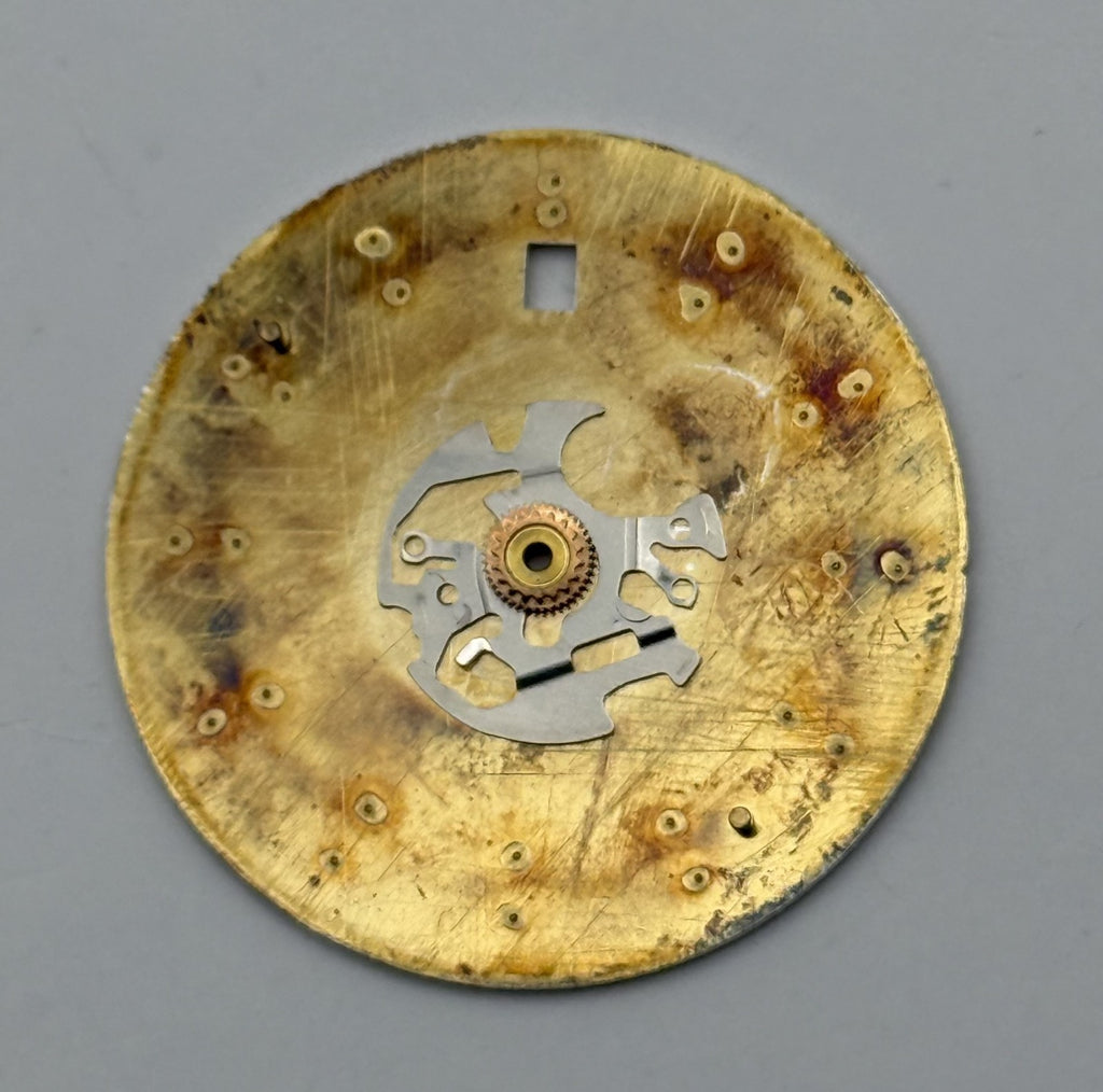 Seiko V709 Watch Dial Silver Japan Vintage Spare Parts Repair 28mm