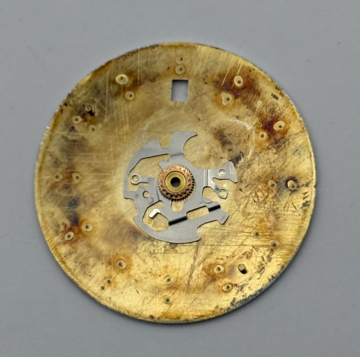 Seiko V709 Watch Dial Silver Japan Vintage Spare Parts Repair 28mm