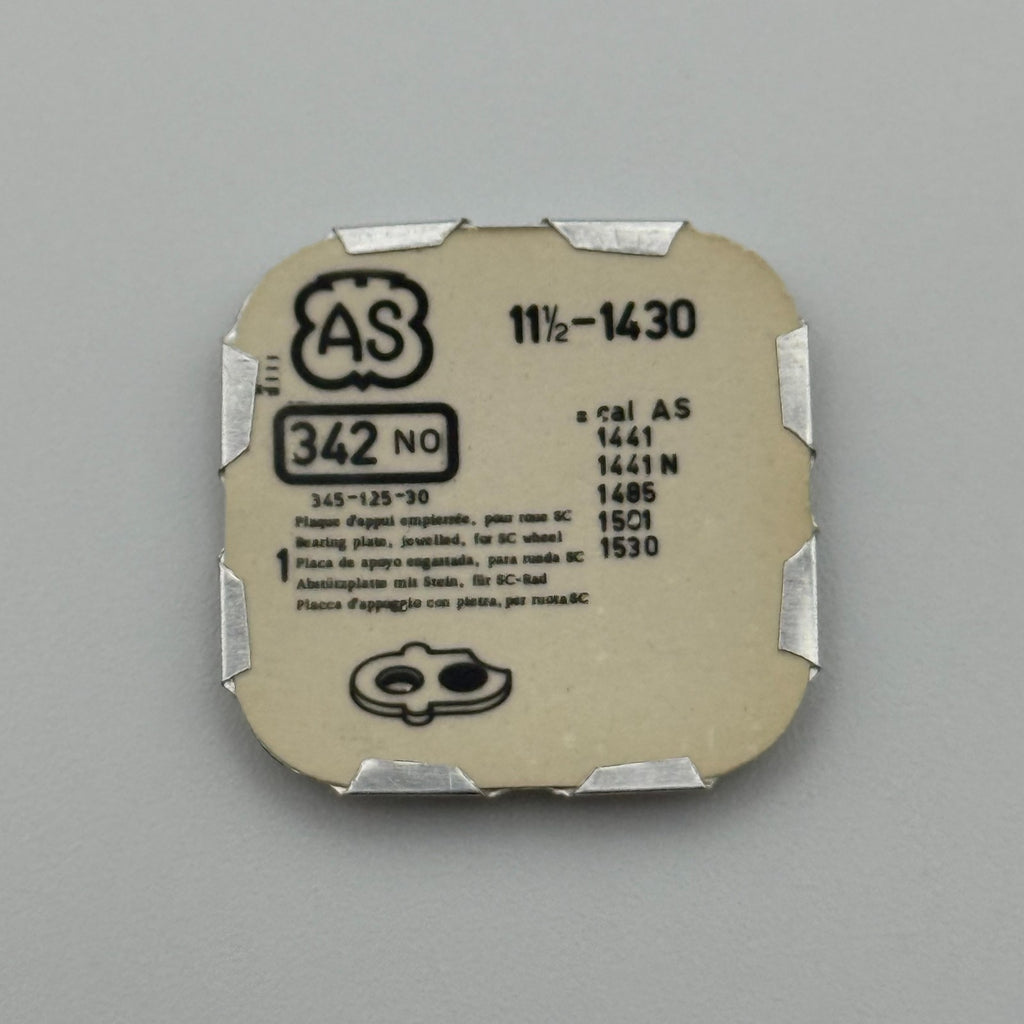 AS 1430 Bearing Plate - 11 1/2 - 342 - New Old Stock - Watch Parts