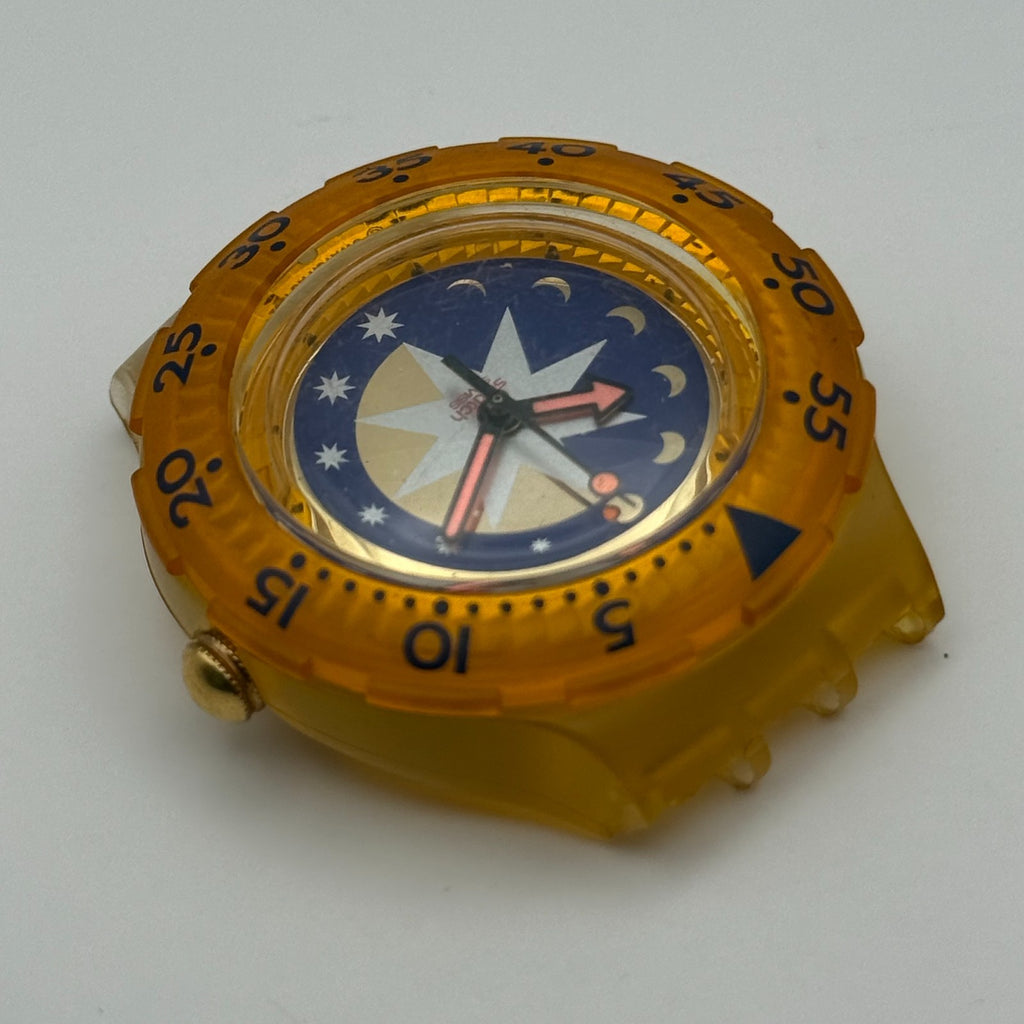 Vintage Swatch Scuba Watch SDK112 Golden Island 1992 ETA Quartz Swiss 40mm Parts