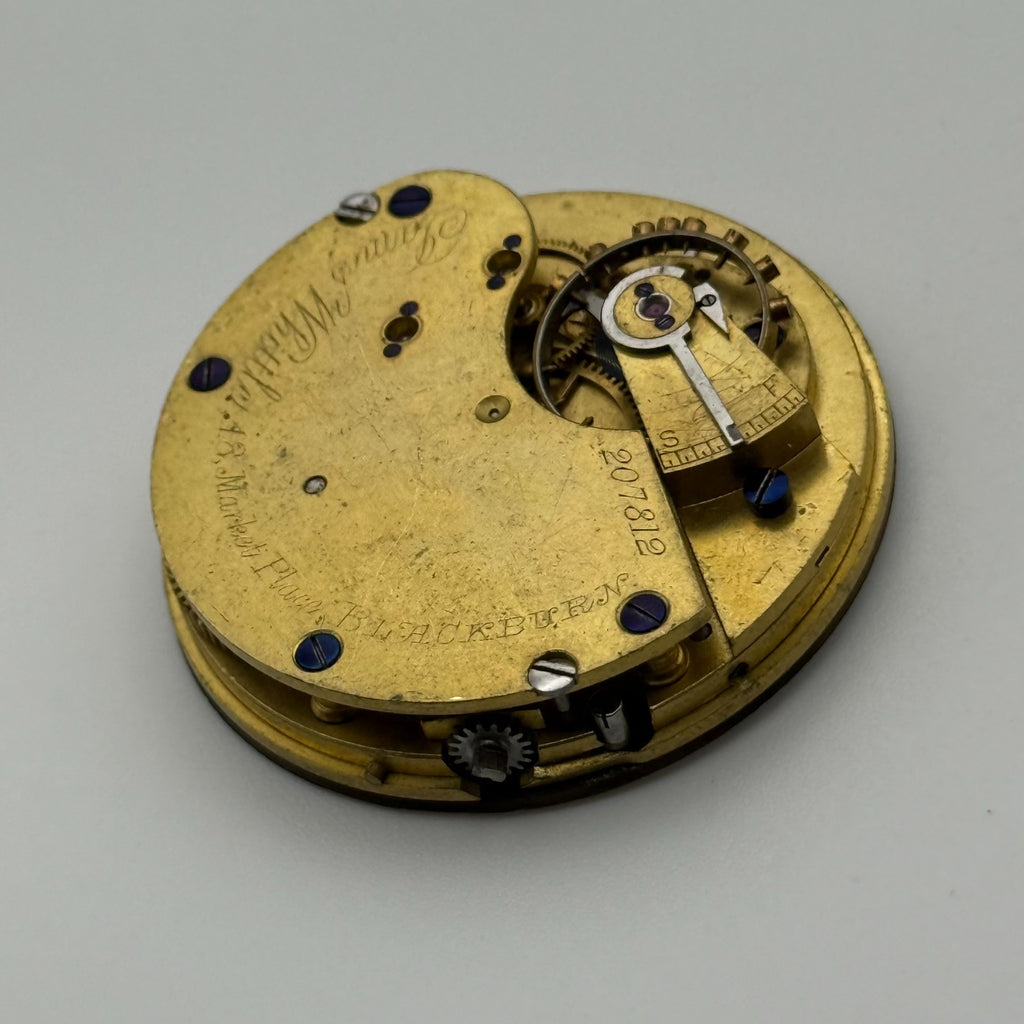 English Lever Pocket Watch Movement - James Whittle Blackburn - Parts / Repair