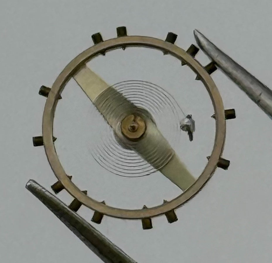 Lanco 1020 Balance Wheel Complete And Spring Progress Watch Movement Parts NOS