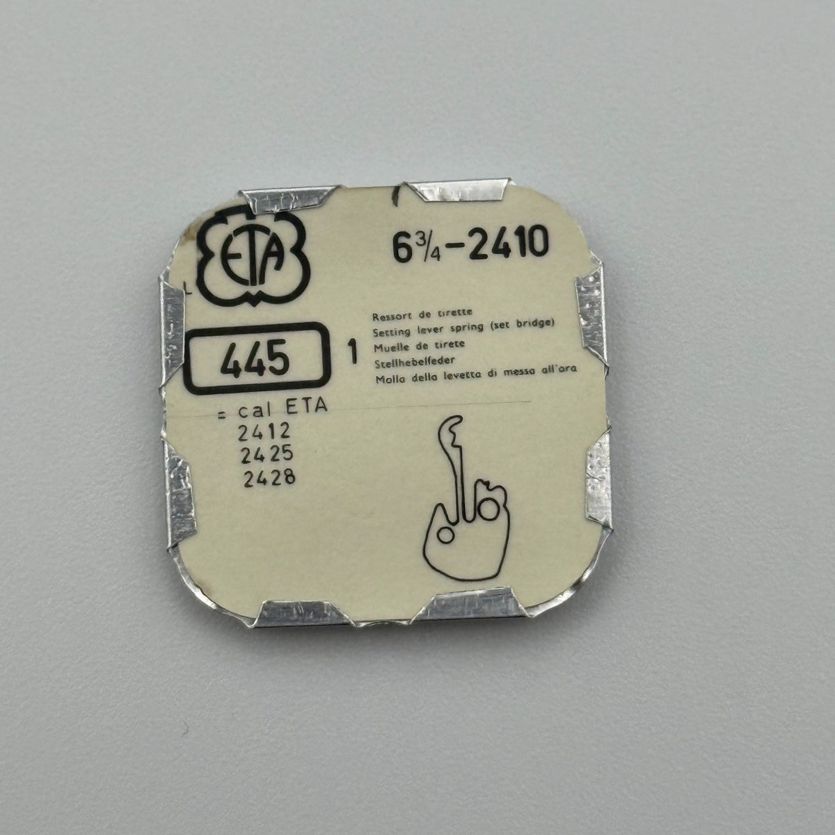 ETA 2410 Setting Lever Spring - 6 3/4 - 445 - New Old Stock - Watch Parts