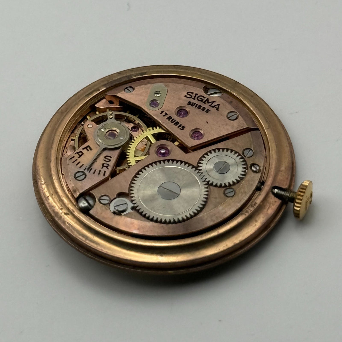 FEF 310 Watch Movement Sigma 17 Rubis Swiss Manual Wind Parts Repair 25.9mm