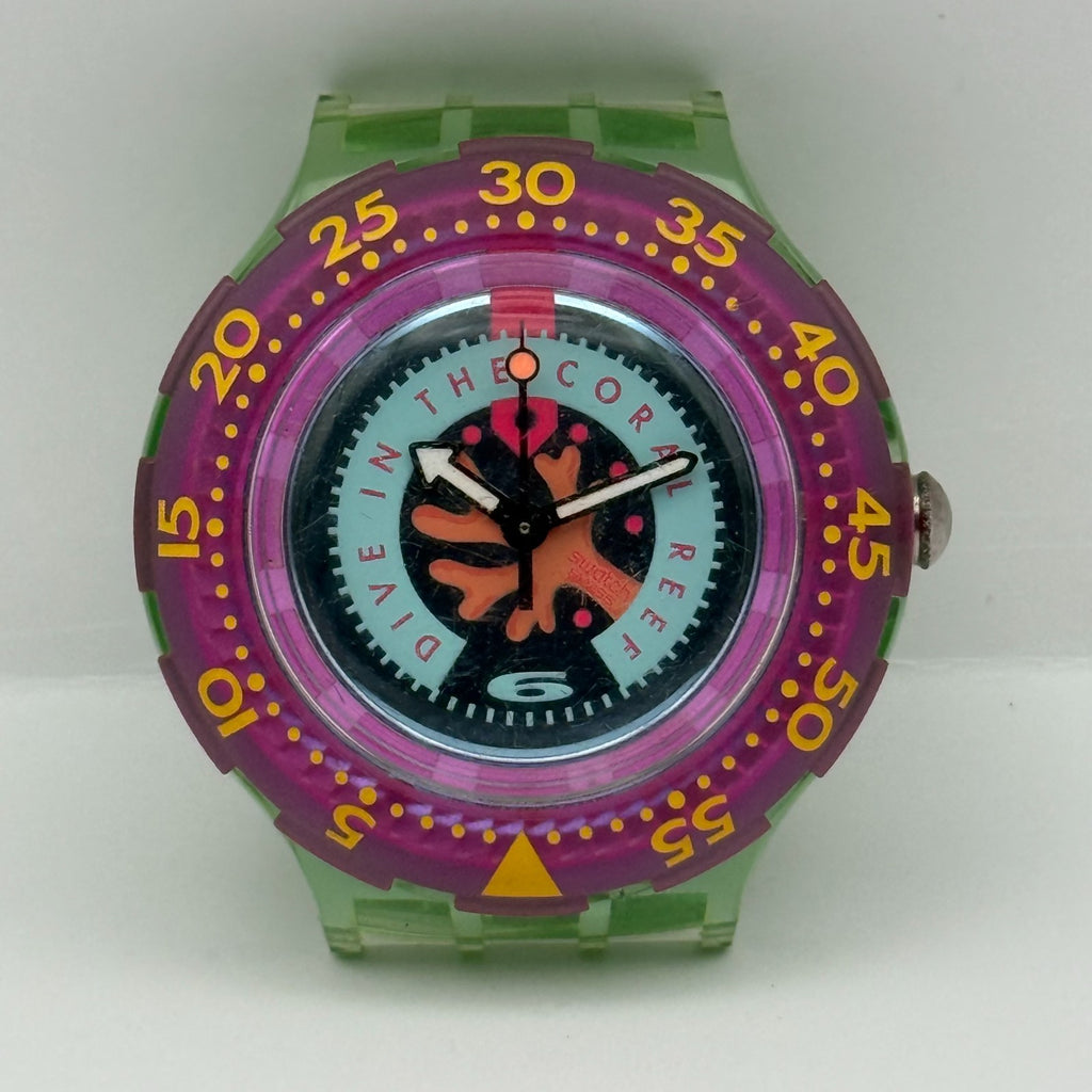 Vintage Swatch Scuba 200 Watch SDG102 Cherry Drops 1994 ETA Quartz 40mm Parts